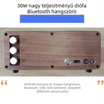 Diófa Bluetooth hangsugárzó beépített akkumulátorral, 30W, 60 Hz–15 kHz, BT 5.1