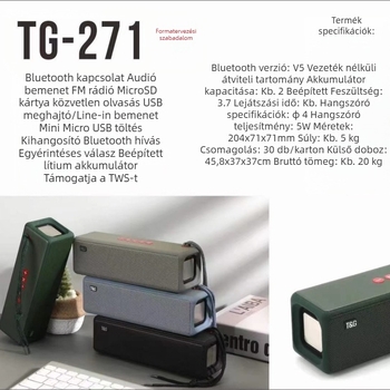 TG271 Vezeték nélküli Bluetooth hangszóró microSD-kártyahely with microSD-kártyahely