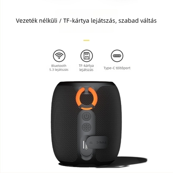 Vezeték nélküli Bluetooth hangsugárzó kültéri használatra, IPX4 vízálló, 10W teljesítmény, Bluetooth 5.3, 20m hatótáv, beépített 1200–2000mAh akkumulátor
