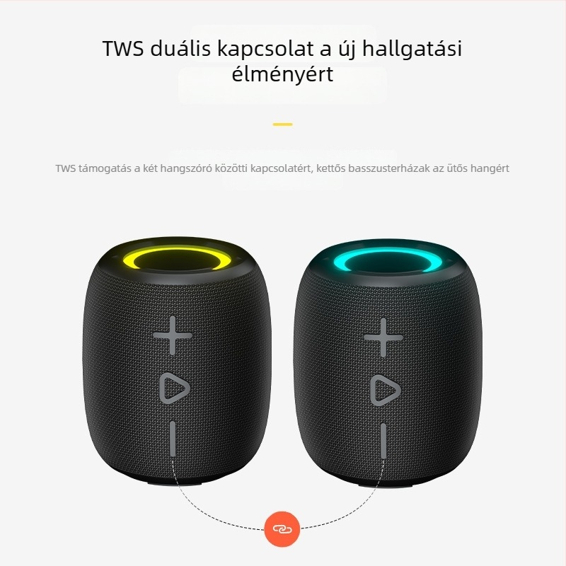 Vezeték nélküli Bluetooth hangsugárzó kültéri használatra, IPX4 vízálló, 10W teljesítmény, Bluetooth 5.3, 20m hatótáv, beépített 1200–2000mAh akkumulátor