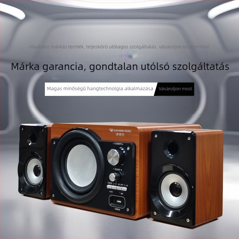 Asztali/TV vezeték nélküli Bluetooth hangfal – 220W, Bluetooth 5.0, 40Hz–20kHz, SNR ≥75dB, Fa burkolat