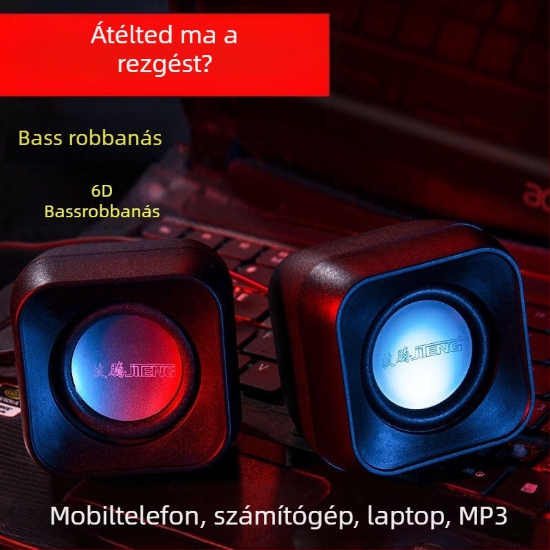 Számítógépes hangszórók USB interfésszel, 3,5 mm-es jack, 40 Hz-20 kHz, 3W, 2 csatornás