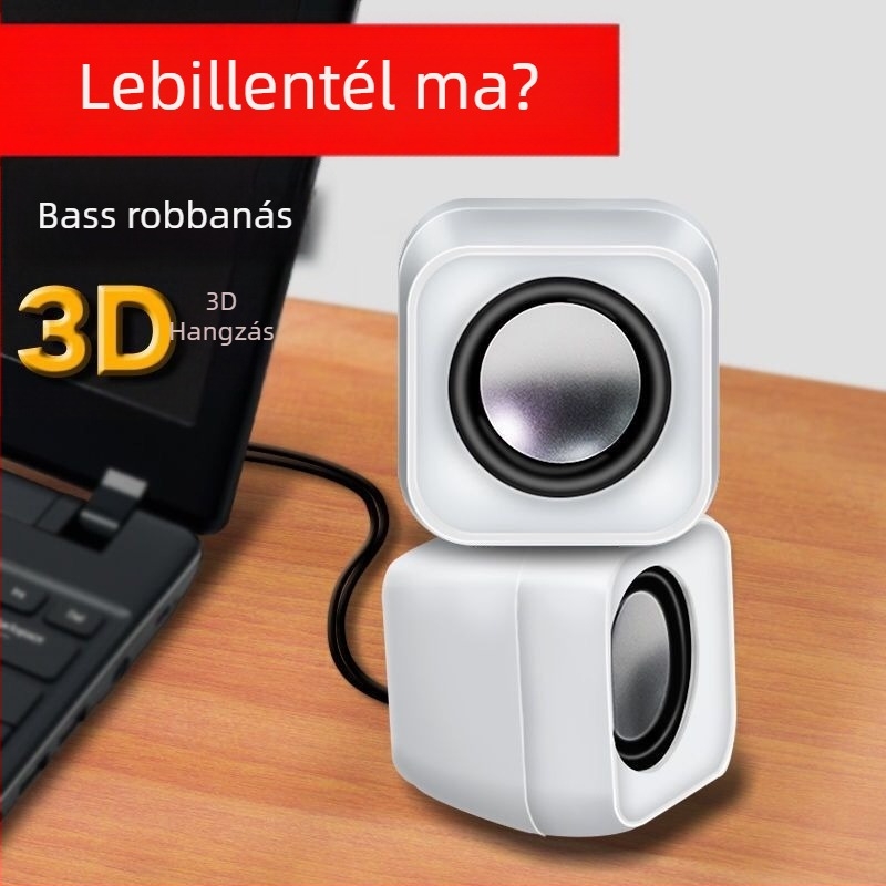 Számítógépes hangszórók USB interfésszel, 3,5 mm-es jack, 40 Hz-20 kHz, 3W, 2 csatornás