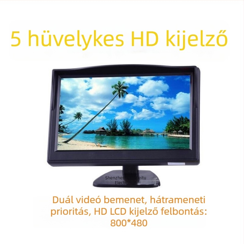 Hátrameneti kijelző H22 – 2-AV bemenet, digitális kijelző, felbontás 800x480