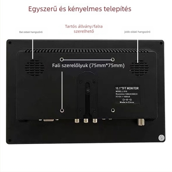 USB autó- és otthoni kijelző monitor USB lejátszással és VGA/HDMI/RCA/TV interfészekkel, HD
