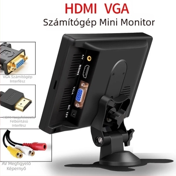 Universális autóba szerelhető reklám kijelző HDMI/VGA/AV bemenetekkel | LED képernyő | 1024x600 felbontás | Modell 7003