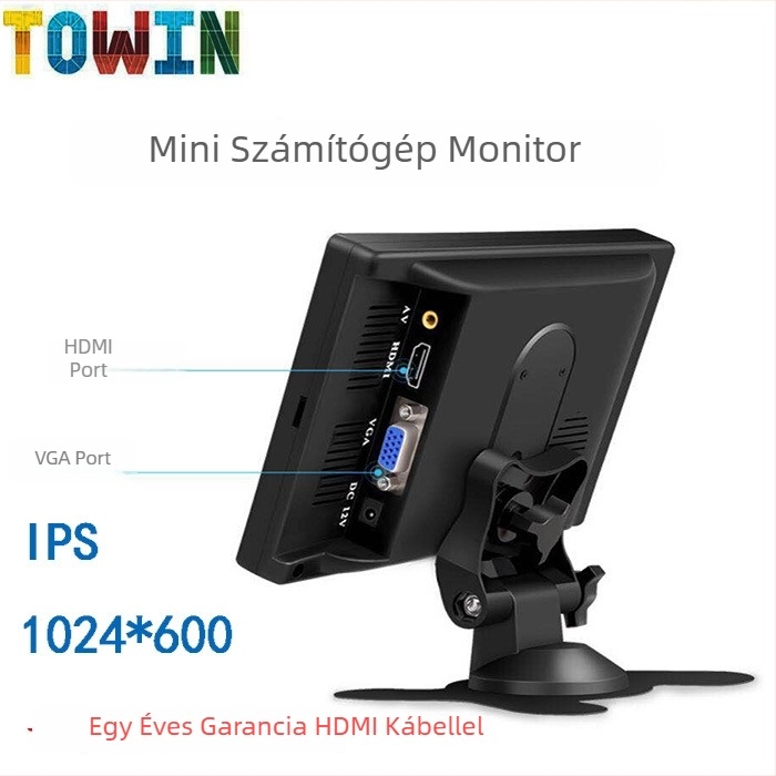 Universális autóba szerelhető reklám kijelző HDMI/VGA/AV bemenetekkel | LED képernyő | 1024x600 felbontás | Modell 7003