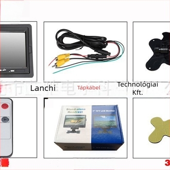 Autó LCD kijelző L0728, TFT LCD, 800x480 RGB, Videojel bemenet