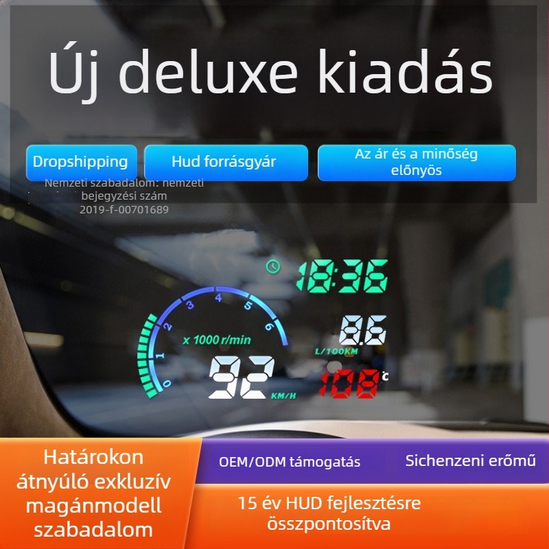 Escort i9 HUD autóhoz, OBD bemenet, repülőgépminőségű LED kijelző, felbontás 1000, súly 0,25 kg, univerzális kompatibilitás