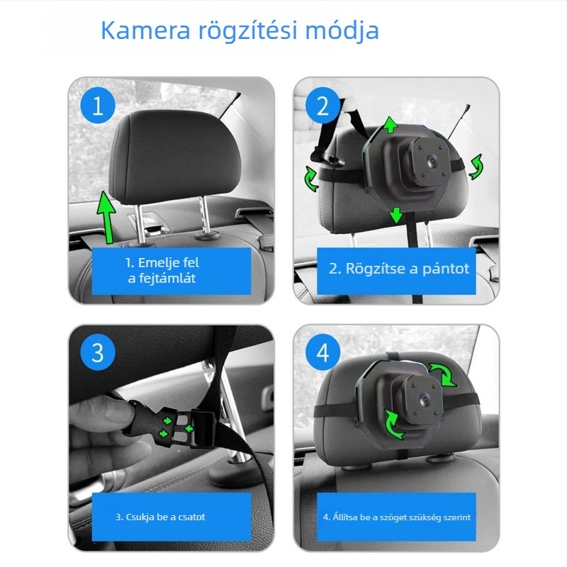 Autóba szerelt babamonitor 5 hüvelykes HD kijelzővel és infravörös éjszakai látással