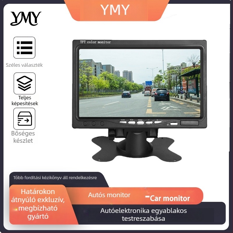 7 hüvelykes univerzális autóhátsó tolató kijelző, HD AHD digitális képernyő, összecsukható visszapillantó tükör