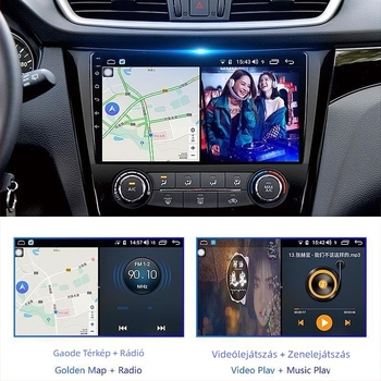 T5 HD 360° panorámás autóba szánt Android navigációs kijelző, 9–10 hüvelykes all-in-one