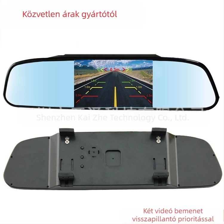 Hátsó nézet autó kijelző — Modell KZ-033, LCD kijelző, Felbontás 480x272, Bemeneti jel: NTSL/ATL, Standard: NTSL/ATL