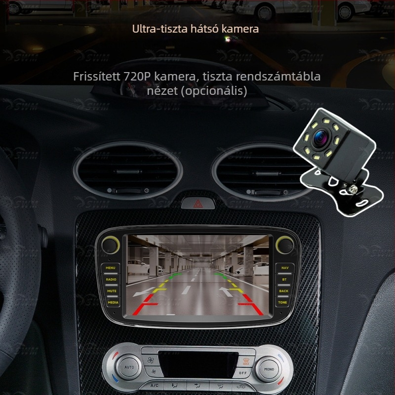 Tianken Ford Focus MP5 Car GPS Navigáció CarPlay központi kijelző — IPS kijelző, 12-14.4V tápegység, 60W x 4, Ford Focus kompatibilis