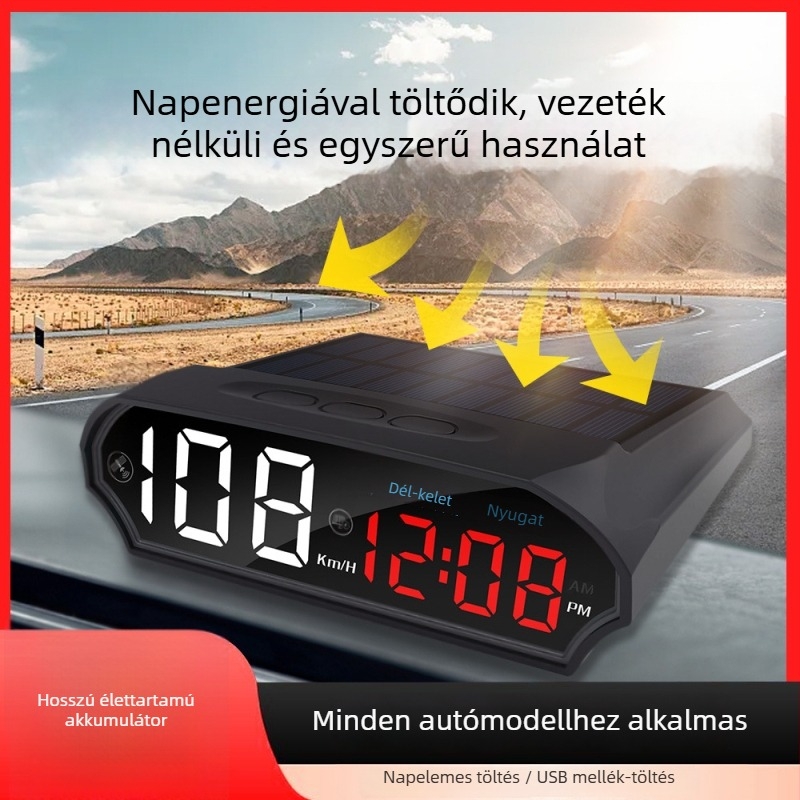 Autóhoz való HUD kijelző LED-kijelzővel, Modell G-3, GPS bemenet, PC+ABS