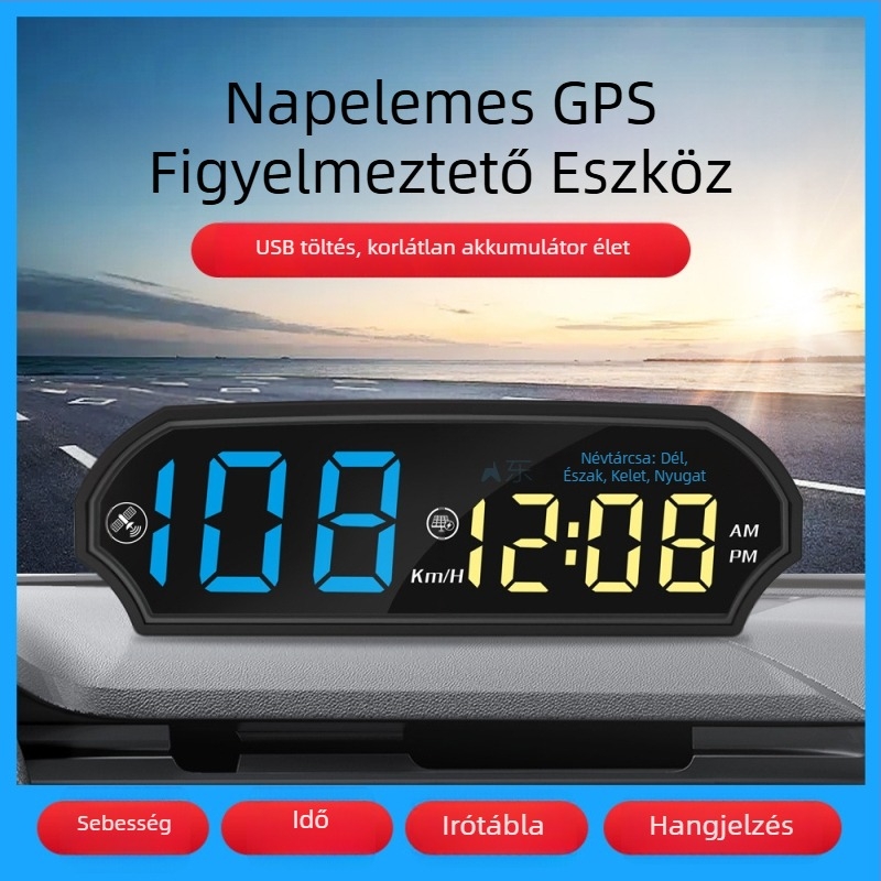 Autóhoz való HUD kijelző LED-kijelzővel, Modell G-3, GPS bemenet, PC+ABS