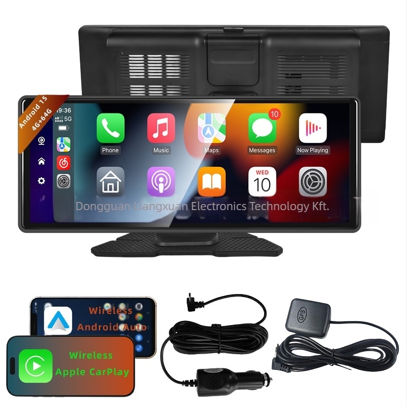 Androidos autós DVR, Vezeték nélküli CarPlay, Android Auto, 4GB+64GB, IPS kijelző