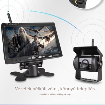AH-766 Autó LCD-monitor, analóg vezeték nélküli bemenet, felbontás 800x480