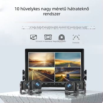 Teherautó- és buszokhoz készült négycsatornás mindent-egyben monitor és DVR — 1024x600 felbontás, tömeg 0,5