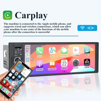 Universális autó központi kijelző GPS navigációval és vezeték nélküli CarPlay-vel, IPS kijelző, 1280x480 felbontás, 12V-24V tápegység