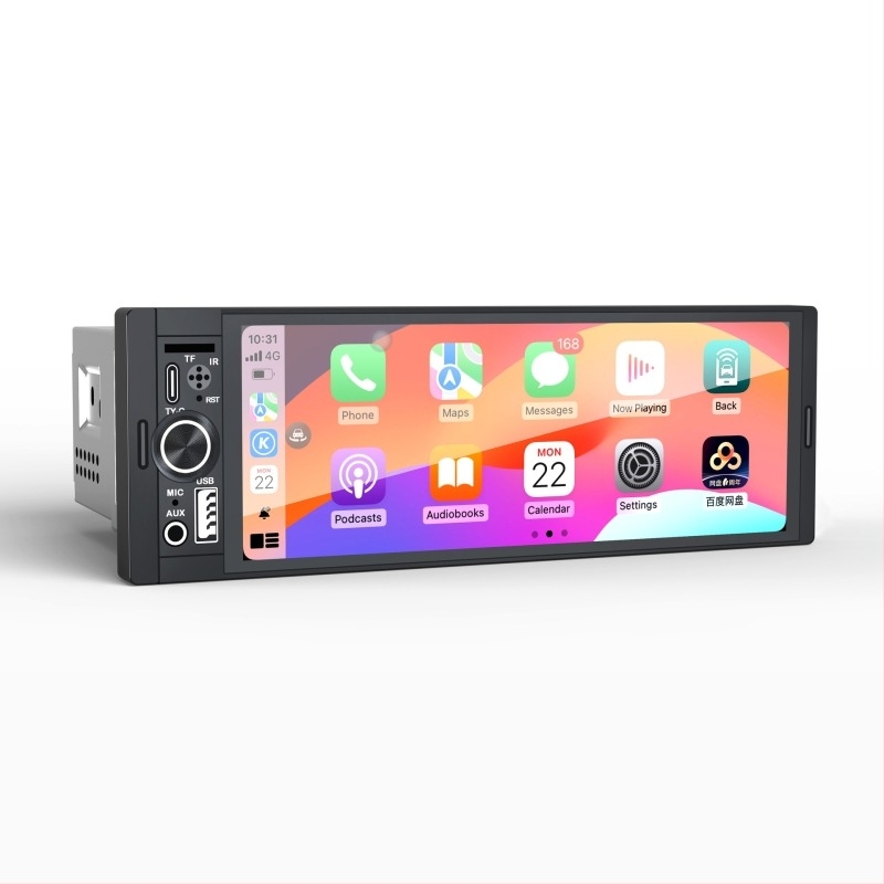 Universális autó központi kijelző GPS navigációval és vezeték nélküli CarPlay-vel, IPS kijelző, 1280x480 felbontás, 12V-24V tápegység