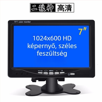 7 colos HD autó kijelző monitor, univerzális LCD képernyő hátrameneti képhez