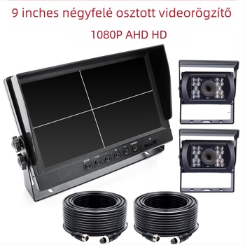 Autóhátsó kijelző négycsatornás DVR-rel (AHD) – AC-9004, felbontás 1024x600, AHD bemenet, PAL/NTSC