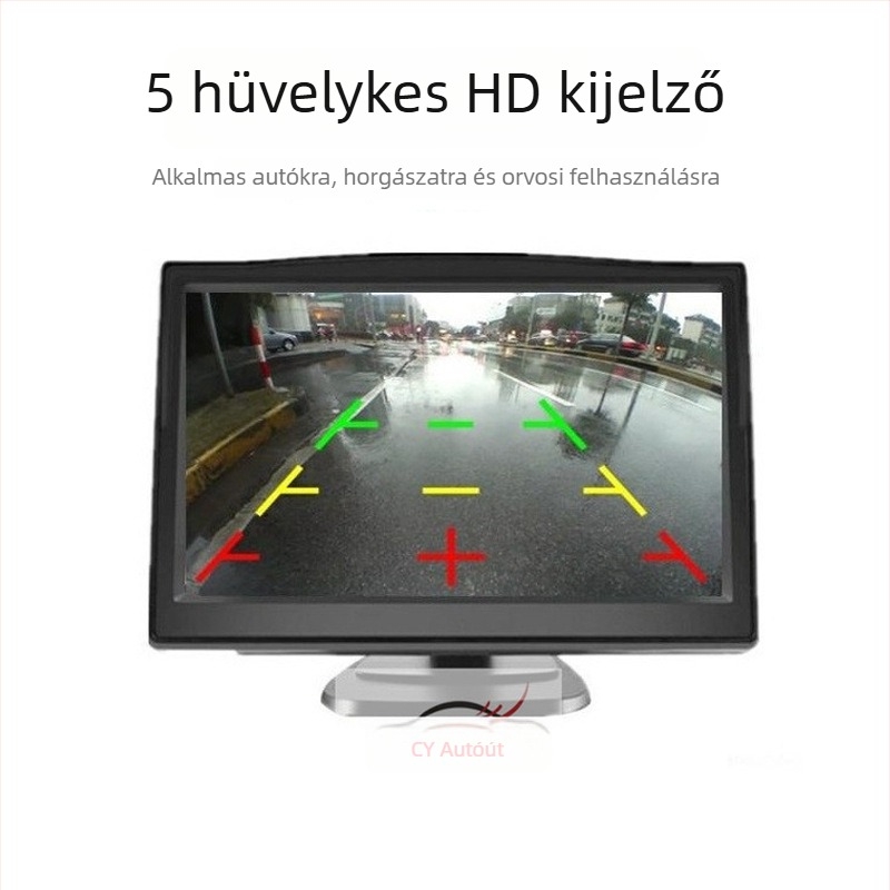 CYL-501 autó LCD kijelző HD digitális kijelzővel, 800x480 felbontás, kétcsatornás bemenet, hátrameneti rendszer.
