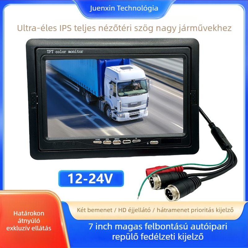 Autó LCD monitor HD hátsó nézet megjelenítéssel, CVBS bemenet, PAL/NTSC, felbontás 800x480/1024x600