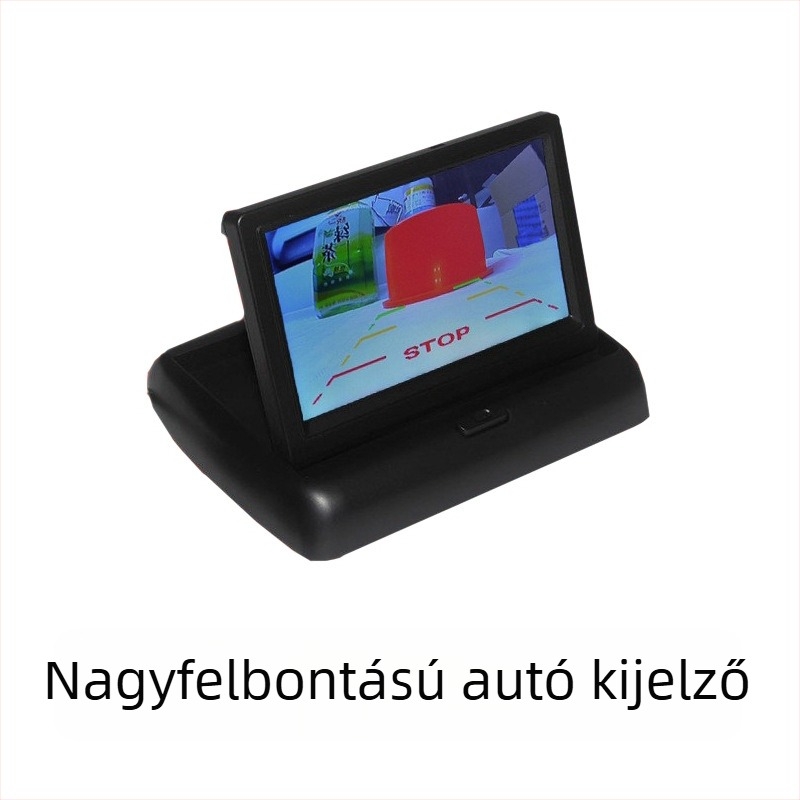 Összecsukható autó LCD kijelző, 12V tápegység, AV bemenet, NP automatikus kapcsolás, modell P2-4.3