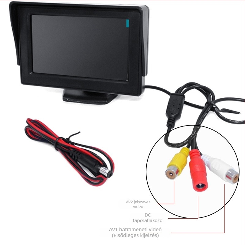 Visszafelé nézet kijelző, TFT LCD kijelző, 800x480 felbontás, univerzális kompatibilitás, N/P bemeneti jel