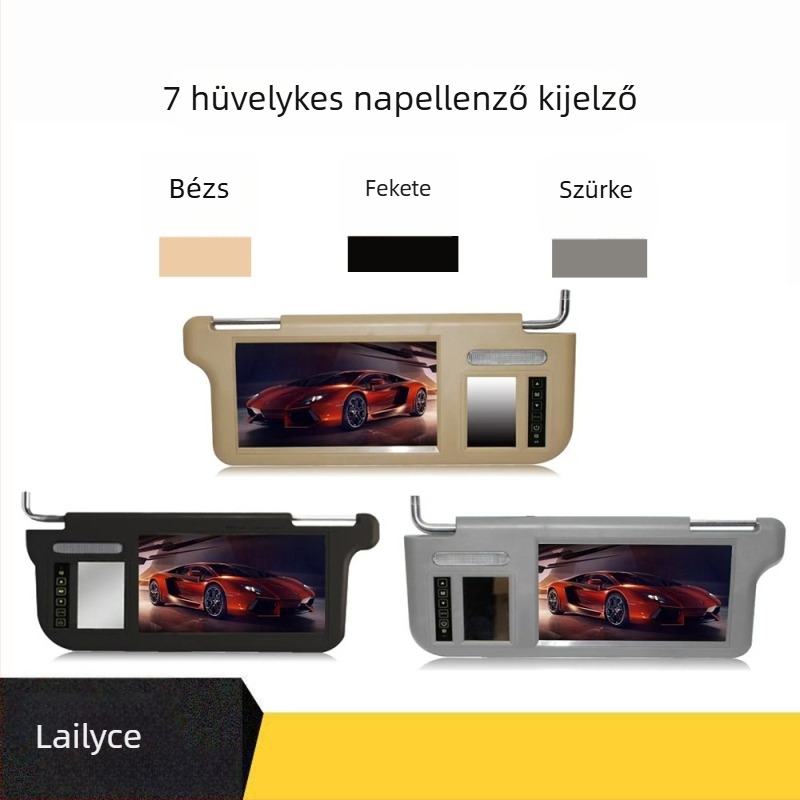 7 hüvelykes autó napellenző-monitor hátrameneti képprioritással és smink tükörrel