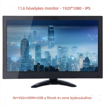 Autó LCD monitor TFT LCD-vel, 1920x1080 RGB felbontás, HDMI és VGA bemenetek, USB/MP5 támogatás, EDP kijelző (L1168)