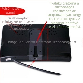 Autó LCD-kijelző, TFT LCD kijelző, 800x480 RGB felbontás, videó bemenet, modell L0728G