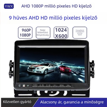 Autó LCD-monitor - TFT LCD, 1024x600 felbontás, AHD bemenet, univerzális kompatibilitás, modell YWX-9UB