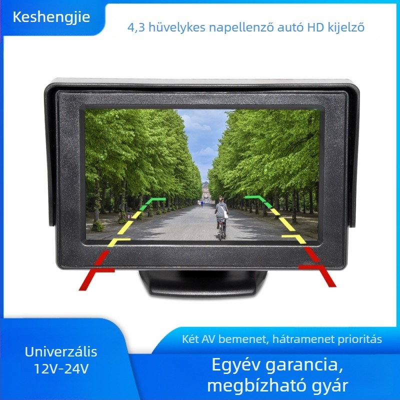 Autó visszaforduló kijelző LCD képernyővel, felbontás 480×365, AV bemenet, modell 4.3, Yue Shijie