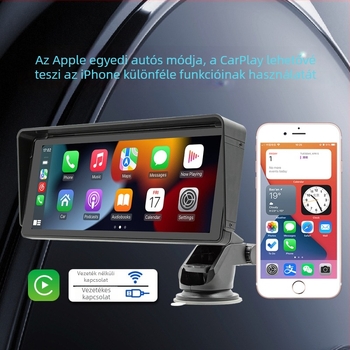 Vezeték nélküli CarPlay napellenző verzió, 10,26 hüvelykes HD IPS kijelző, Bluetooth MP5 autólejátszó navigációval