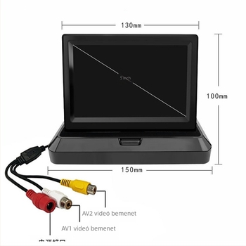 Autóhátsó nézet kijelző H75, LCD kijelző, 800x480 felbontás, AV bemenet