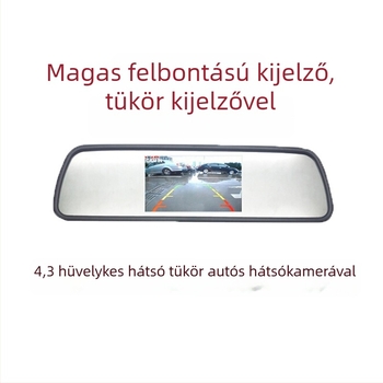 CCD kamera autóvisszapillantó tükörhöz LCD kijelző, 12V tápegység, 480 felbontás, automatikus N/P kapcsolás