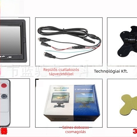 Norvision L0768V Autó LCD-kijelző — TFT LCD, 1024x600, AHD bemenet, PAL