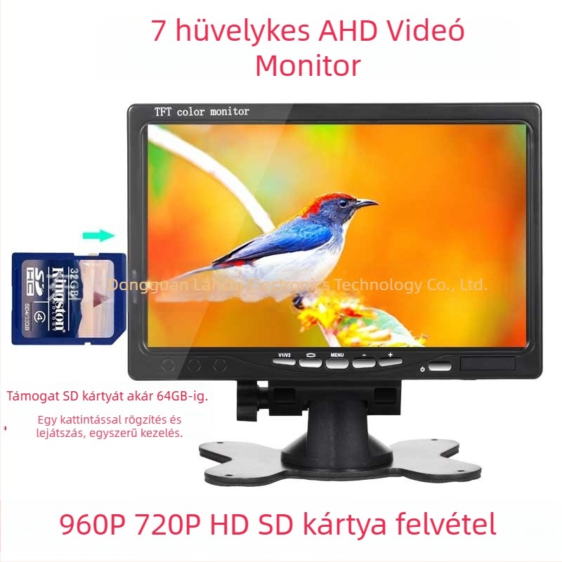 Norvision L0768V Autó LCD-kijelző — TFT LCD, 1024x600, AHD bemenet, PAL