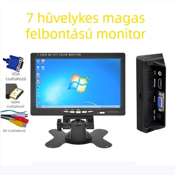 Autó LCD Monitor H909 – AV/HDMI/VGA bemenetek, 1024x600 LCD kijelző, ABS ház