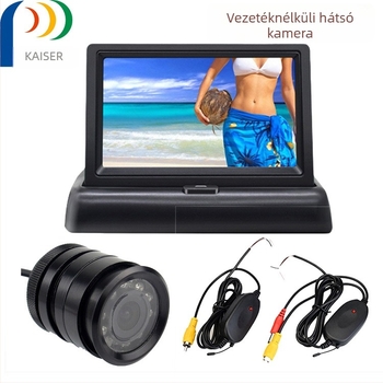 Autó hátrameneti kijelző, LCD, felbontás 480x272, NTSC/PAL, modell KZ-037, ABS
