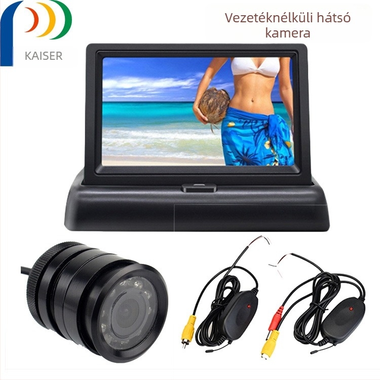 Autó hátrameneti kijelző, LCD, felbontás 480x272, NTSC/PAL, modell KZ-037, ABS