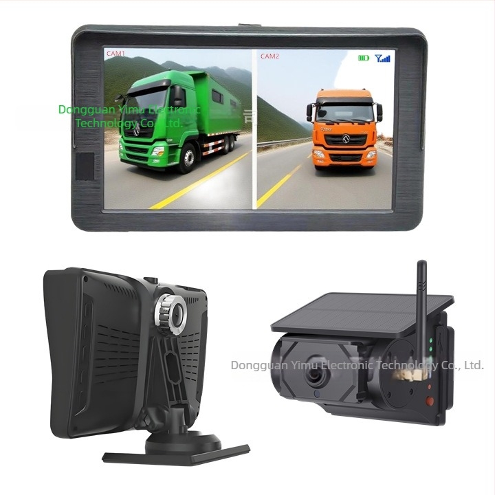 Kétkamerás monitor DVR-lel és AHD 1080P vezetési regisztrátor parkolási rendszerrel teherautók és lakóautók számára, modell Wx7312d, 24V, digitális vezeték nélküli videó