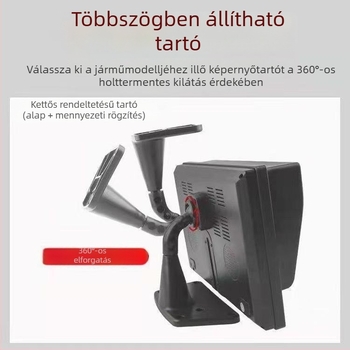 Két részes vezeték nélküli napelemes teherautó dash cam tartó, kijelző beépítéséhez