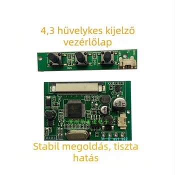 Autóba épített LCD monitor H102, felbontás 480x272, AV bemenet, hátrameneti prioritási vezérlő