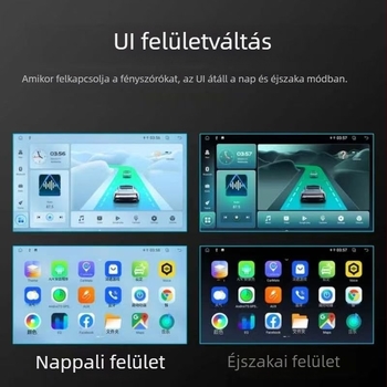 Dingwei T100 Android autófej-egység GPS-szel és CarPlay-vel, 12V tápegység, kapacitív érintőképernyő, univerzális kompatibilitás