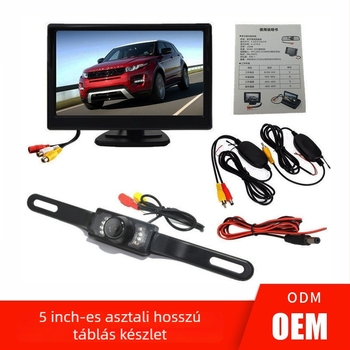 Autó LCD kijelző D661 vezeték nélküli hátsó nézet adóval, 800x480 felbontás, általános kompatibilitás