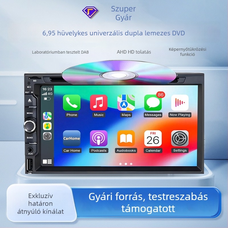 OEM személyre szabott autó navigációs rendszer, 6,95 colos érintőképernyő, Bluetooth kihangosító, multimédia DVD Nissanhoz